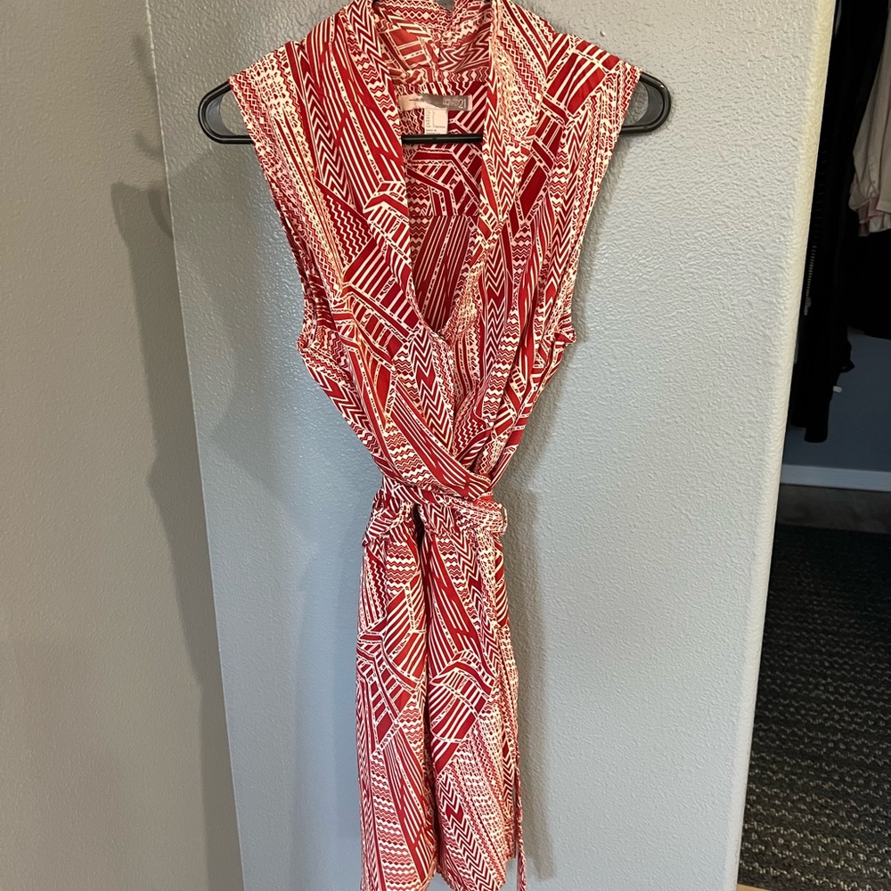 Forever 21 Red Geometric Midi Dress